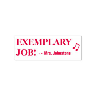 Motivating "EXEMPLARY JOB!" + Custom Teacher Name Self-inking Stamp
