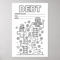 Motivating Fun Debt Video Game Level-Up Tracker 