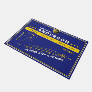 Motivating gym decoration with customisable slogan doormat