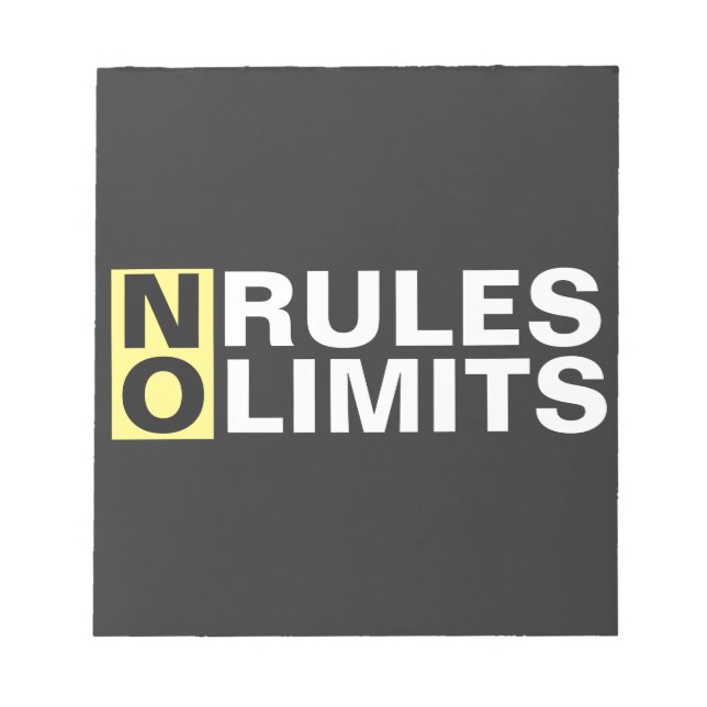 Motivating No Rules No Limits Notepad (Front)