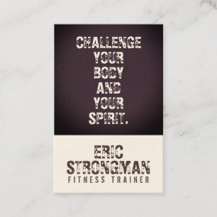 Motivating quote text cover rusty concrete business card