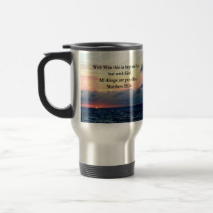 MOTIVATING SUNRISE MATTHEW 19:26 PHOTO DESIGN TRAVEL MUG
