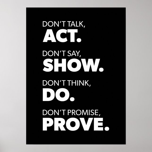 Motivation - Don't Talk, Act - Success Poster (Front)
