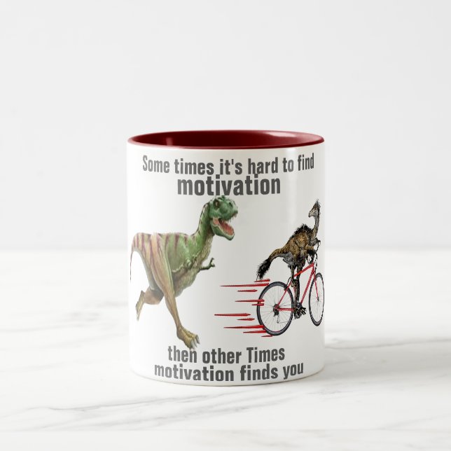 motivation finds you funny t-rex mug design (Center)