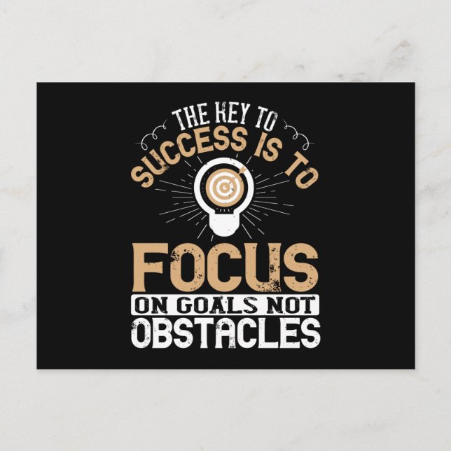 Motivation -Focus On Goals Not Obstacles Postcard (Front)