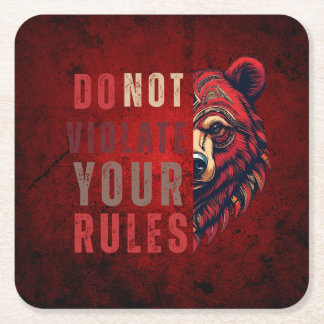 Motivation | Forex mindset | Bear  Square Paper Coaster