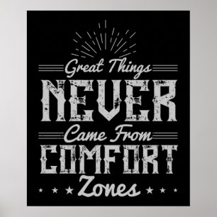 Motivation Great Things in Comfort Zone Poster