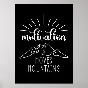 Motivation Moves Mountains, Hustle Success Gym Poster