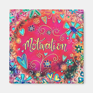 Motivation Pretty Pink Floral Modern Inspirivity Magnet