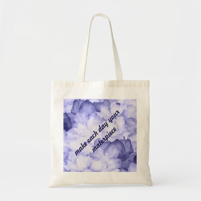 Motivation pretty purple handbag tote reusable (Front)