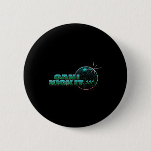 Motivation Quote Can I Kick It Retro Football Fan 6 Cm Round Badge