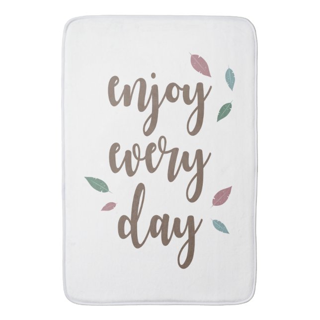 Motivation quote feather inspiring text bath mat (Front Vertical)