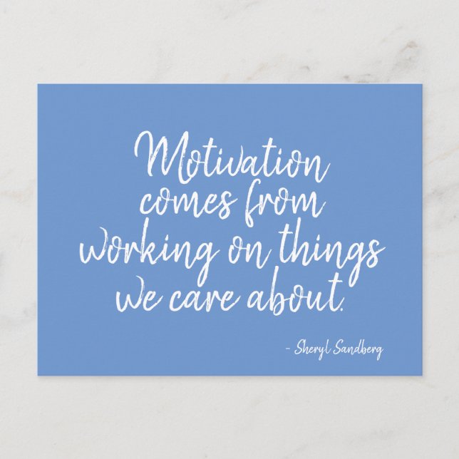 Motivation Quote Passion What We Care About Postcard (Front)