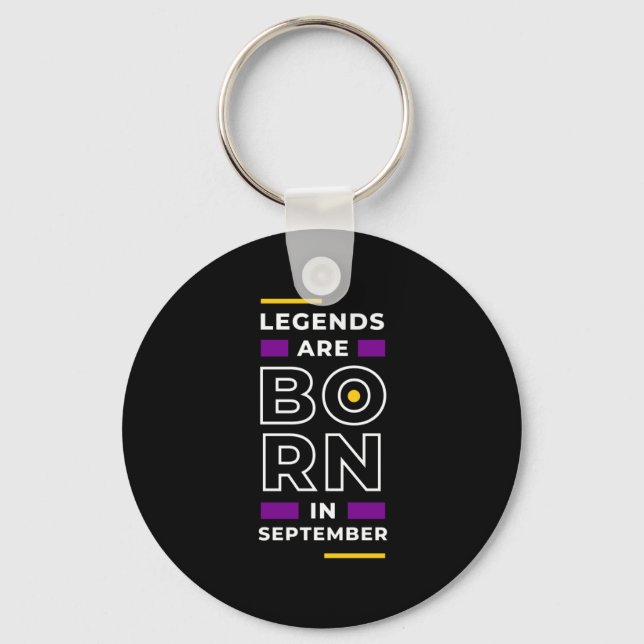 Motivation Quote Stylish Those Born In September   Key Ring (Front)