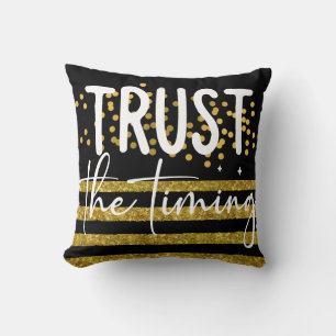 Motivation Quotes on Black and Gold themed Cushion