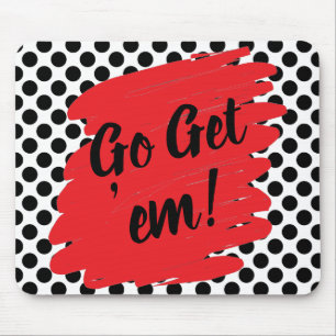 Motivation Red Daub and Black Dots Mouse Mat