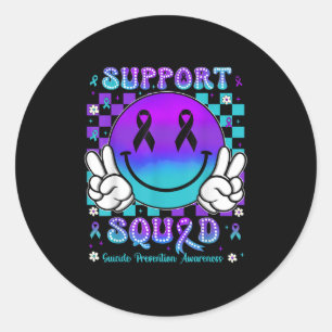 Motivation Ribbon Suicide Awarenes Women Men Classic Round Sticker