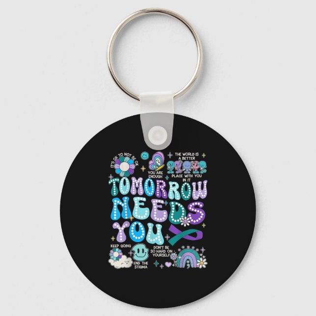 Motivation Ribbon Suicide Prevention Awarenes Wome Key Ring (Front)