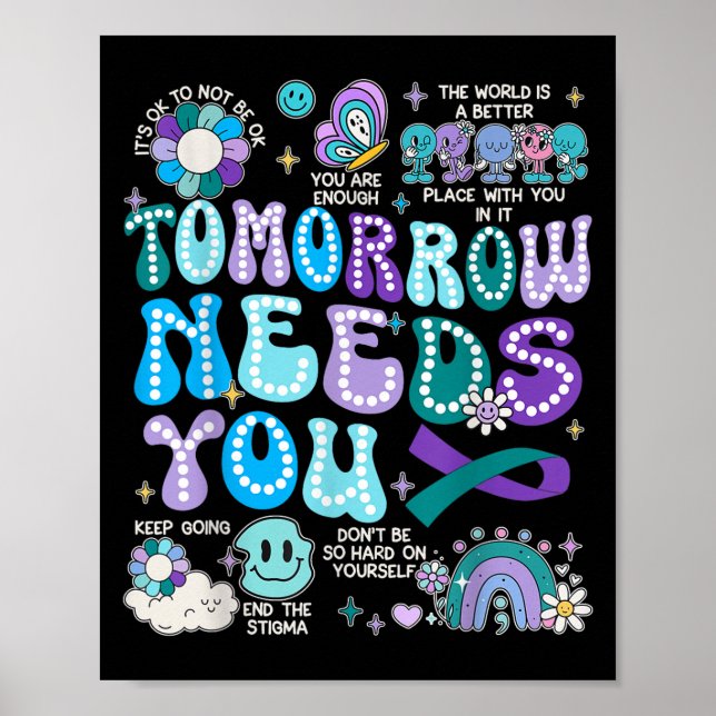 Motivation Ribbon Suicide Prevention Awarenes Wome Poster (Front)