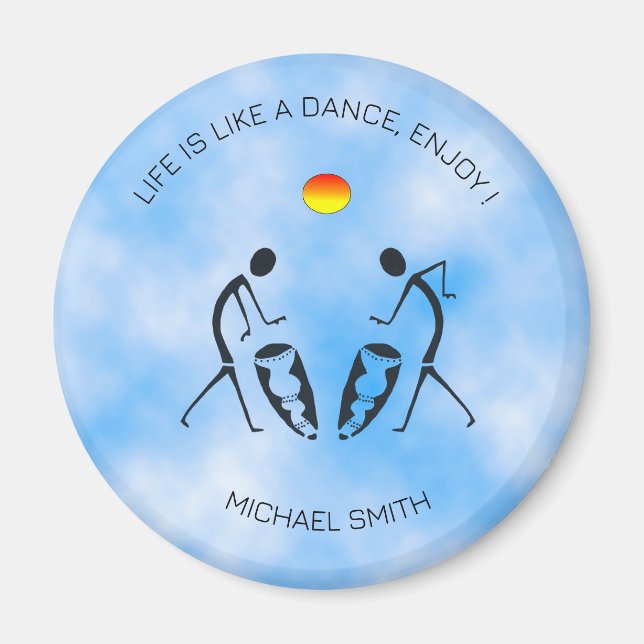 Motivation, Sunny Celebration Silhouette Dancers  Magnet (Front)