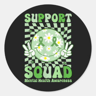 Motivation Support Squad Mental Health Awareness M Classic Round Sticker