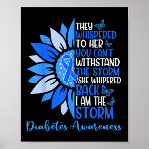 Motivation Support Squad Sunflower Blue Diabetes A Poster