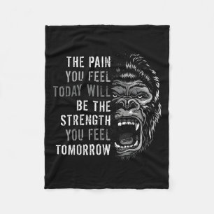 Motivation Workout And Gym Quotes Gorilla Mindset Fleece Blanket