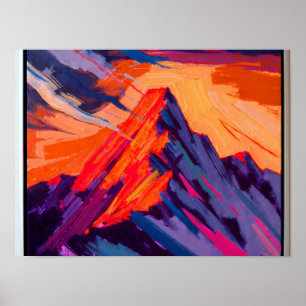 Motivational Abstract Landscape: Summit Ascend Poster
