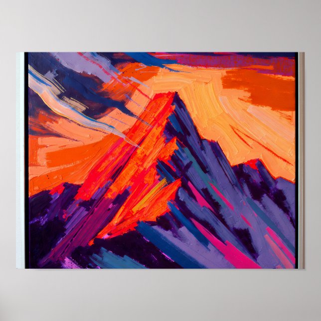 Motivational Abstract Landscape: Summit Ascend Poster (Front)