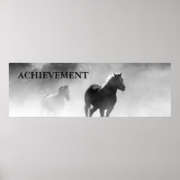 Motivational Achievement Black White Horses