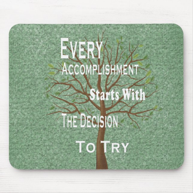 Motivational achievement quotes mouse mat (Front)
