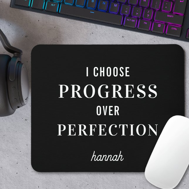 Motivational Affirmation Minimalist Black  Mouse Mat (Creator Uploaded)