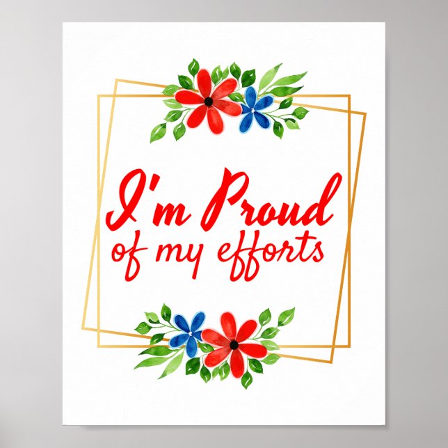 motivational affirmations for hard workers poster (Front)