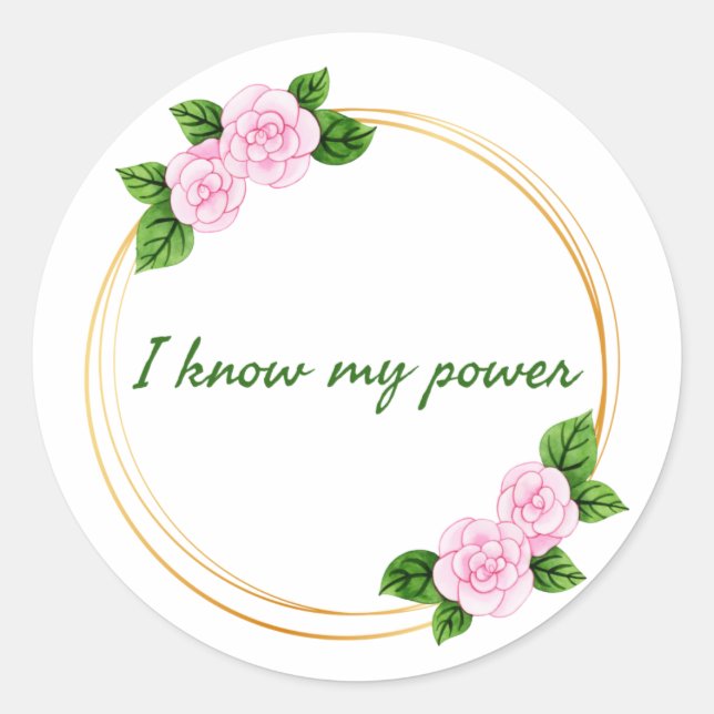 motivational affirmations for work classic round sticker (Front)