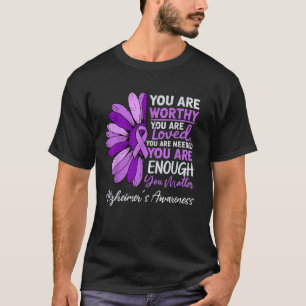 Motivational Alzheimer s Awareness Ribbon Purple D T-Shirt