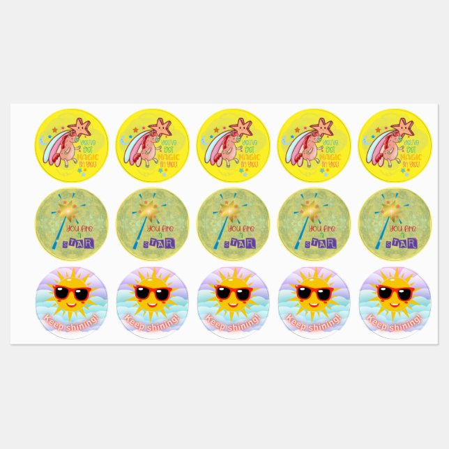 Motivational and Inspiring Stickers for Kids (Sheet)
