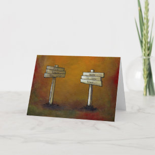 Motivational art fun unique painting Watch 4 Signs Card