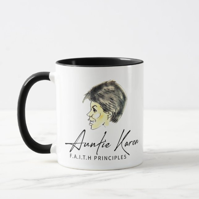 Motivational Auntie Karen F.A.I.T.H Mug (Left)