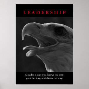 Motivational Bald American Eagle Leadership Poster