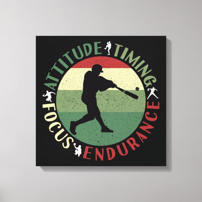 Motivational Baseball Team Values Canvas Print (Front)