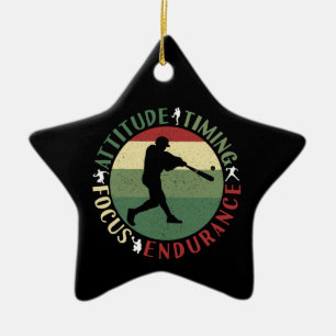 Motivational Baseball Team Values Ceramic Tree Decoration