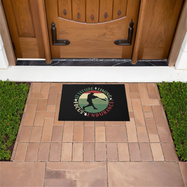 Motivational Baseball Team Values Doormat (Outdoor)