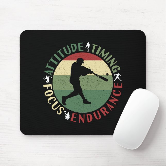 Motivational Baseball Team Values Mouse Mat (With Mouse)