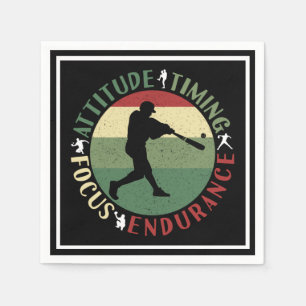 Motivational Baseball Team Values Napkin