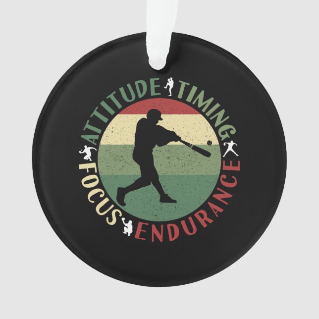 Motivational Baseball Team Values Ornament (Front)