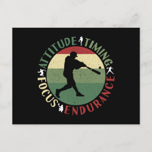 Motivational Baseball Team Values Postcard