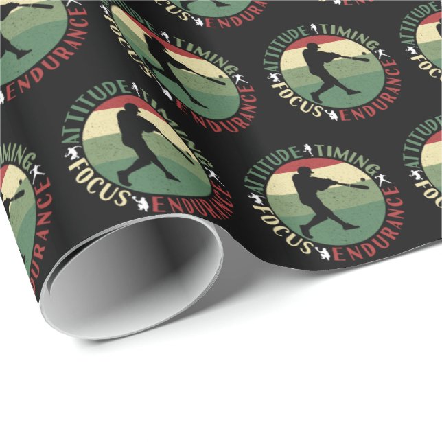 Motivational Baseball Team Values Wrapping Paper (Roll Corner)
