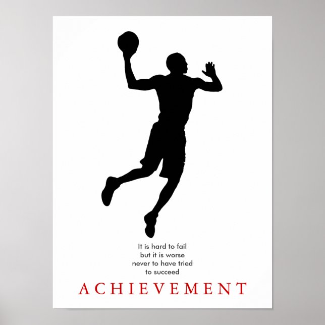 Motivational Basketball Player Poster (Front)