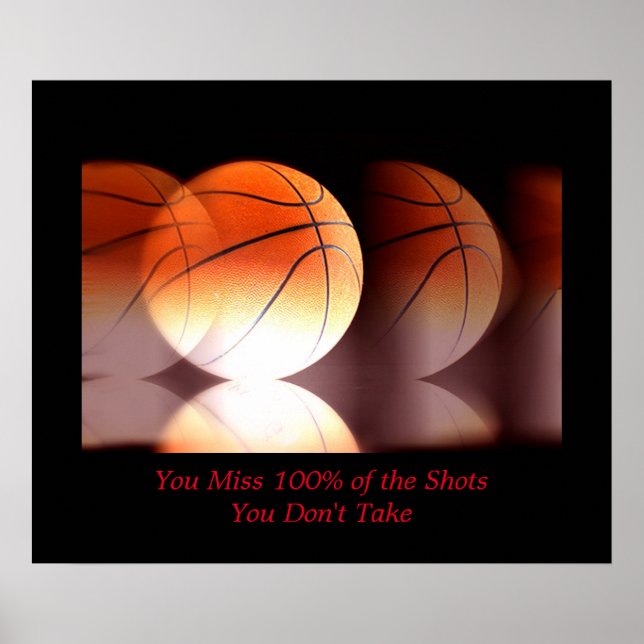 Motivational Basketball Sport Inspirational Poster (Front)