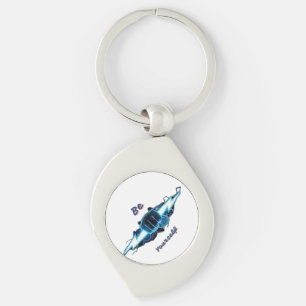Motivational "Be Yourself" Blue Lightning Bolt Fis Key Ring